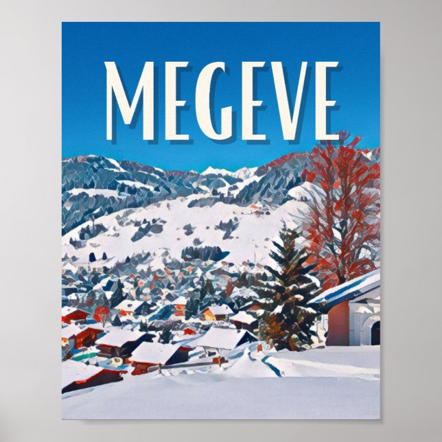 Affiche Megève Station de ski Poster (Framsidan)