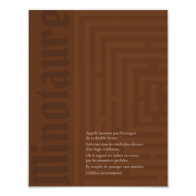 Affiche Minotaure Fototryck (Framsidan)