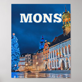 Affiche Mons Belgique Photo Vintage Poster