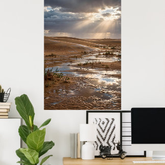 Affiche paysage côtier au coucher du soleil poster