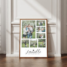 Affiche Personnalisé Notre Famille 7 Photos et les