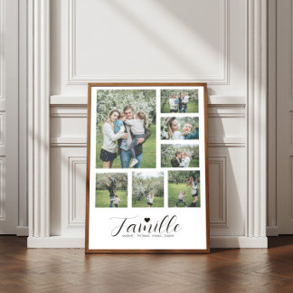 Affiche Personnalisé Notre Famille 7 Photos et les Poster