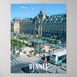 Affiche Rennes Photo Vintage Poster