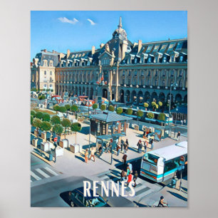 Affiche Rennes Photo Vintage Poster