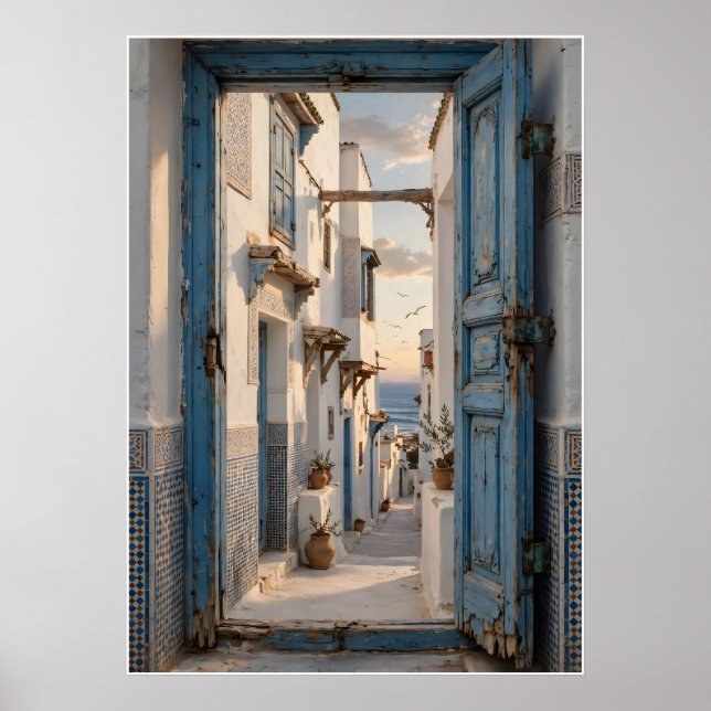 Affiche Ruelle Bleue du Maroc Poster (Framsidan)