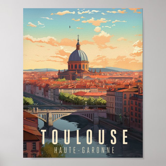 Affiche Toulouse - France - illustration Poster (Framsidan)