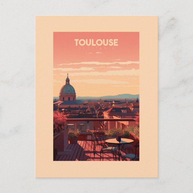 Affiche Toulouse - France - illustration Vykort (Framsida)