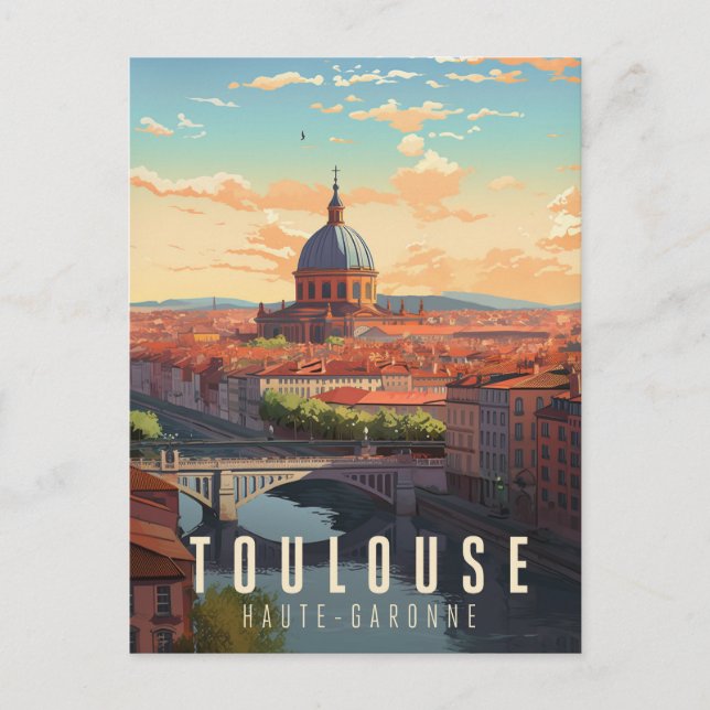 Affiche Toulouse - France - illustration Vykort (Framsida)