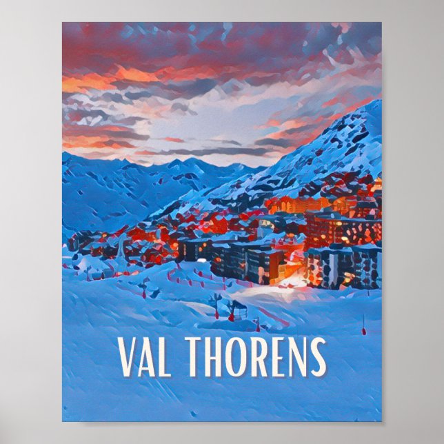 Affiche Val Thorens Station de ski Poster (Framsidan)