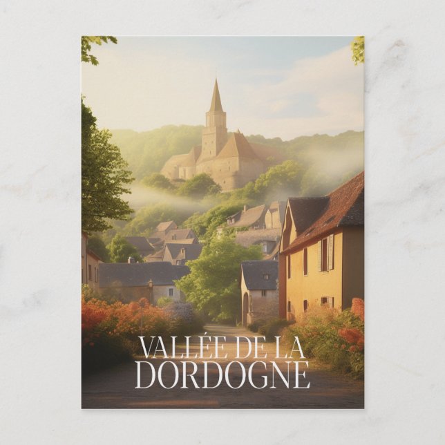 Affiche - Vallée de la dordogne - 24 - illustratio Vykort (Framsida)
