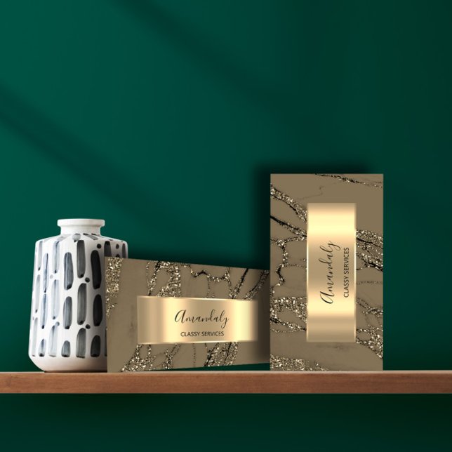 Affiliate Marknadsföring Consulting Guld Glitter M Visitkort (Skapare uppladdad)