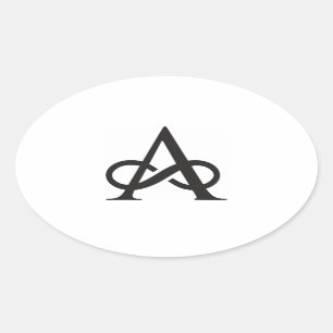 Affinity-etikett Ovalt Klistermärke