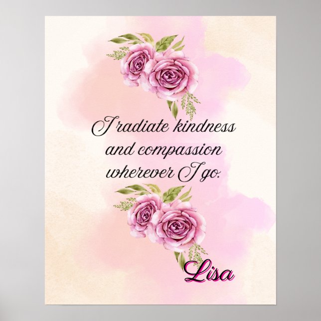 Affirmation Faith: I Radiate Kindness Compassion Poster (Framsidan)