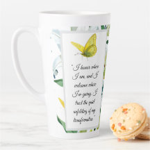 Affirmation Latte Mugg Gult Butterfly White Lily