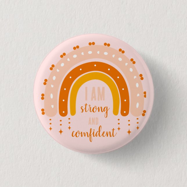 AFFIRMATION QUOTE ROSA RETRO STIL RAINBOW BOHO KNAPP (Framsida)