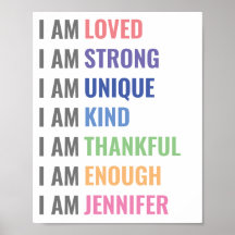 Affirmationer för barn väggkonst