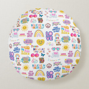 AFFIRMATIONS PILLOW RUND KUDDE