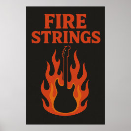 Affisch 11, Fire Strings, Vintage