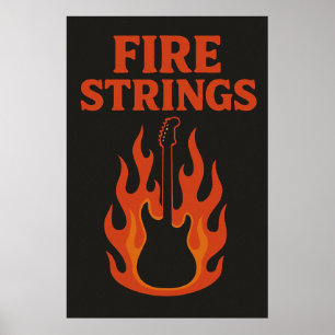 Affisch 11, Fire Strings, Vintage