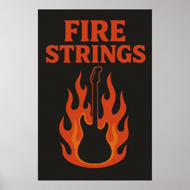 Affisch 11, Fire Strings, Vintage (Framsidan)