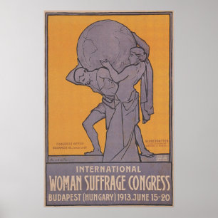 Affisch 1913 för kvinnarösträttkongress