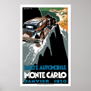 Affisch 1930 för konst för Monte - carlo