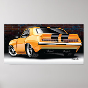 Affisch 1969 för Camaro gataStång illustration