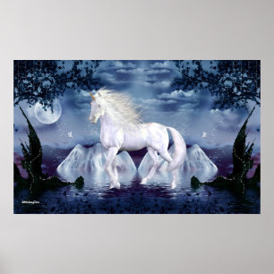 Affisch 1H för Unicorn för vitskönhet Magical