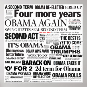 Affisch 2012 för Collage för rubrik för Obama