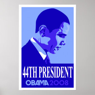 Affisch 3 för president för Obama blått 44th