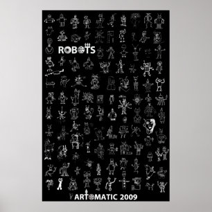 Affisch 4 för Artomatic robotar 2009 - svart