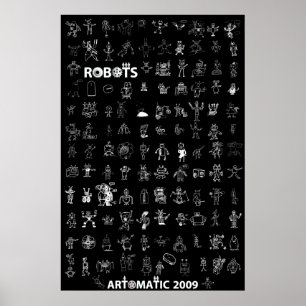 Affisch 6 för Artomatic robotar 2009 - svart