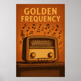 Affisch 9, Golden Frequency, Vintage