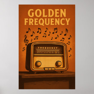 Affisch 9, Golden Frequency, Vintage