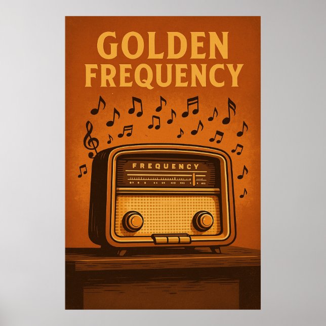Affisch 9, Golden Frequency, Vintage (Framsidan)