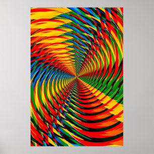 Affisch: Abstrakt/Psychedelic radiellt mönster Poster
