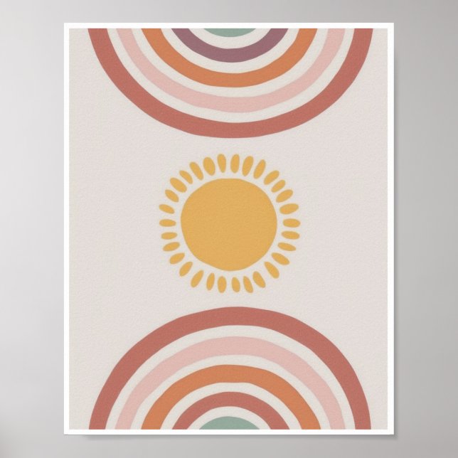 Affisch Abstrakt Regnbågsbarns tryck Väggdekoratio (Framsidan)