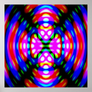 Affisch Abstrakt Trippig Psykedelisk Färgrik Bild