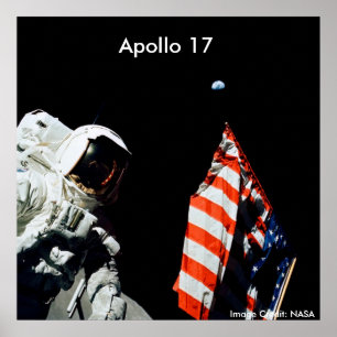 Affisch/Apollo 17/sist Apollo landning på månen Poster