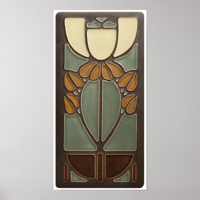 Affisch - Art Nouveau blomsterdesign (Framsidan)