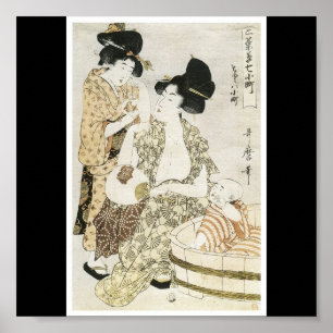 Affisch av den japanska måla C.-tidigt 1800's