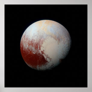 Affisch av det dvärg- planet Pluto vid nya