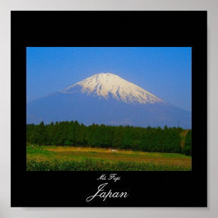 Affisch av Mount Fuji i Japan. Fuji San.