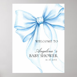 Affisch  Baby shower med delikat rosett.