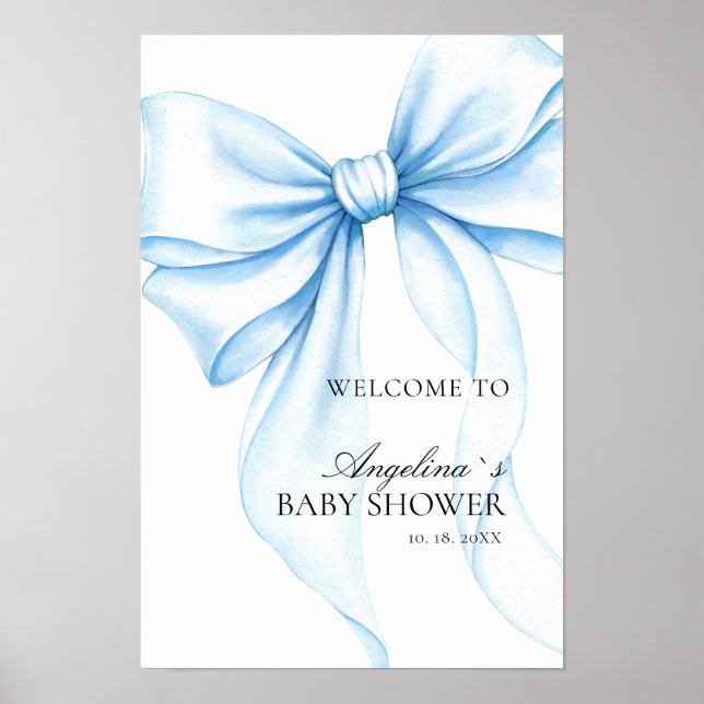 Affisch  Baby shower med delikat slinga. (Framsidan)