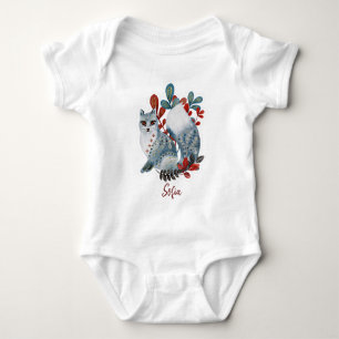 Affisch baby shower röd och blå med djur baby t shirt