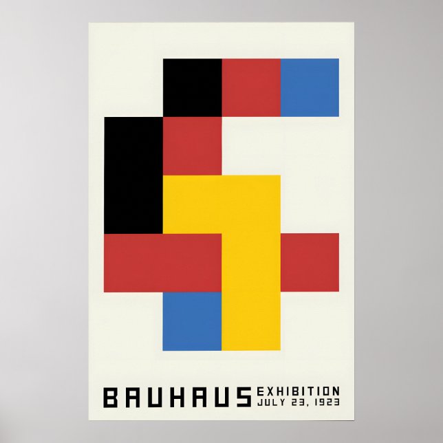 Affisch Bauhaus Design Cubes Utställning 1920-tale (Framsidan)