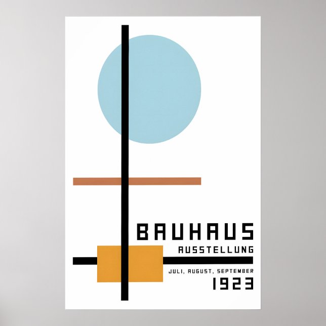 Affisch Bauhaus Designutställning 1920-talet Tyskl (Framsidan)