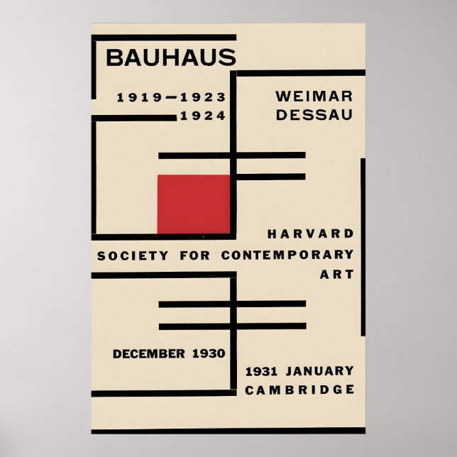 Affisch Bauhaus Designutställning Cambridge 1924 (Framsidan)