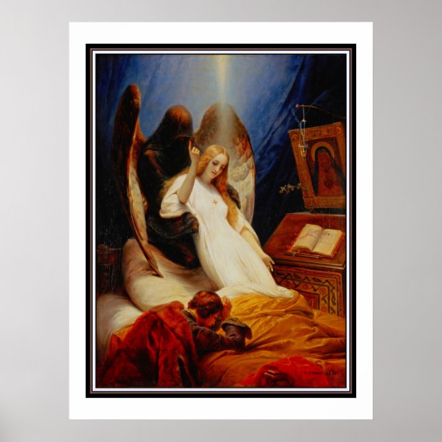 Affisch Berömd Vintage Ängel des Döden 1851 (Framsidan)